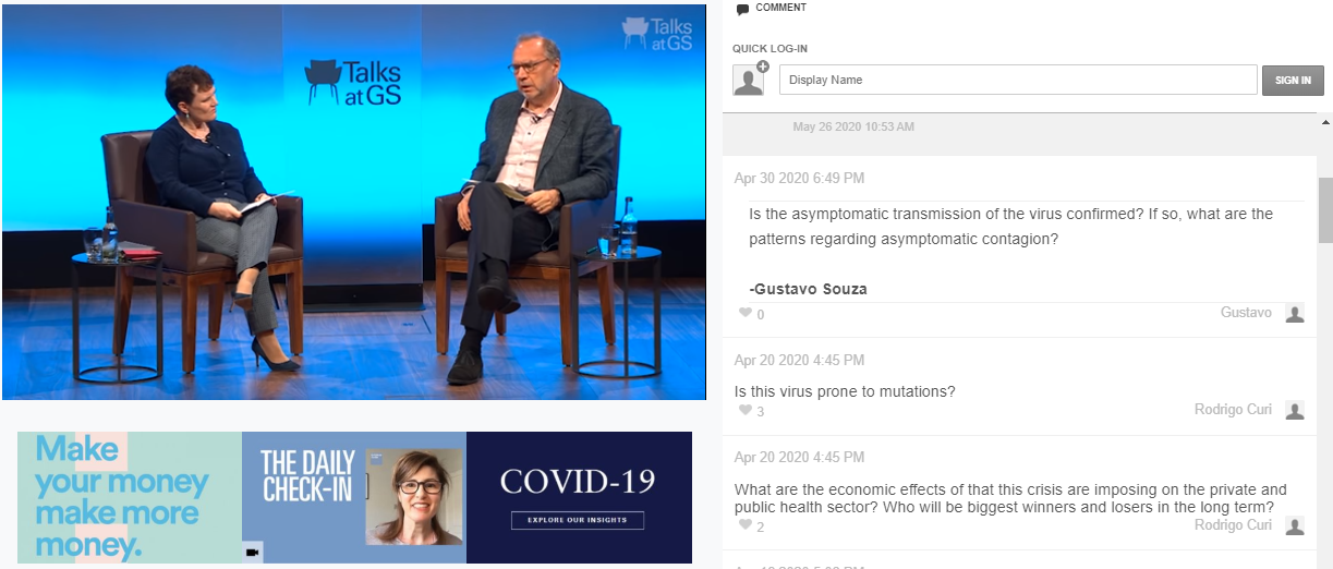 questions ina real-time webinar